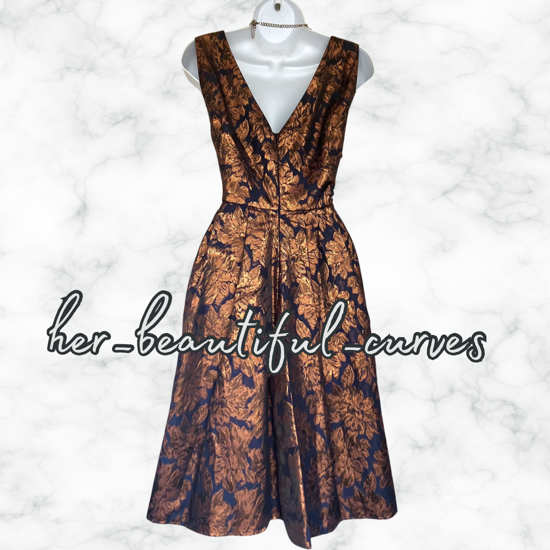 JOE BROWNS SHIMMERING JACQUARD FLORAL OCCASION PARTY DRESS SIZE 18 fits 16