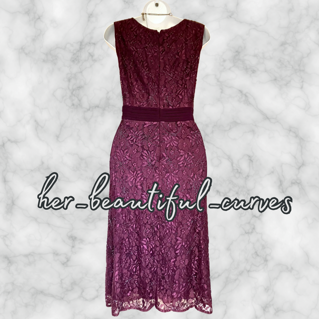 BERKERTEX EMBROIDERED LACE BEADED OCCASION PARTY DRESS & MATCHING SHAWL SIZE 16