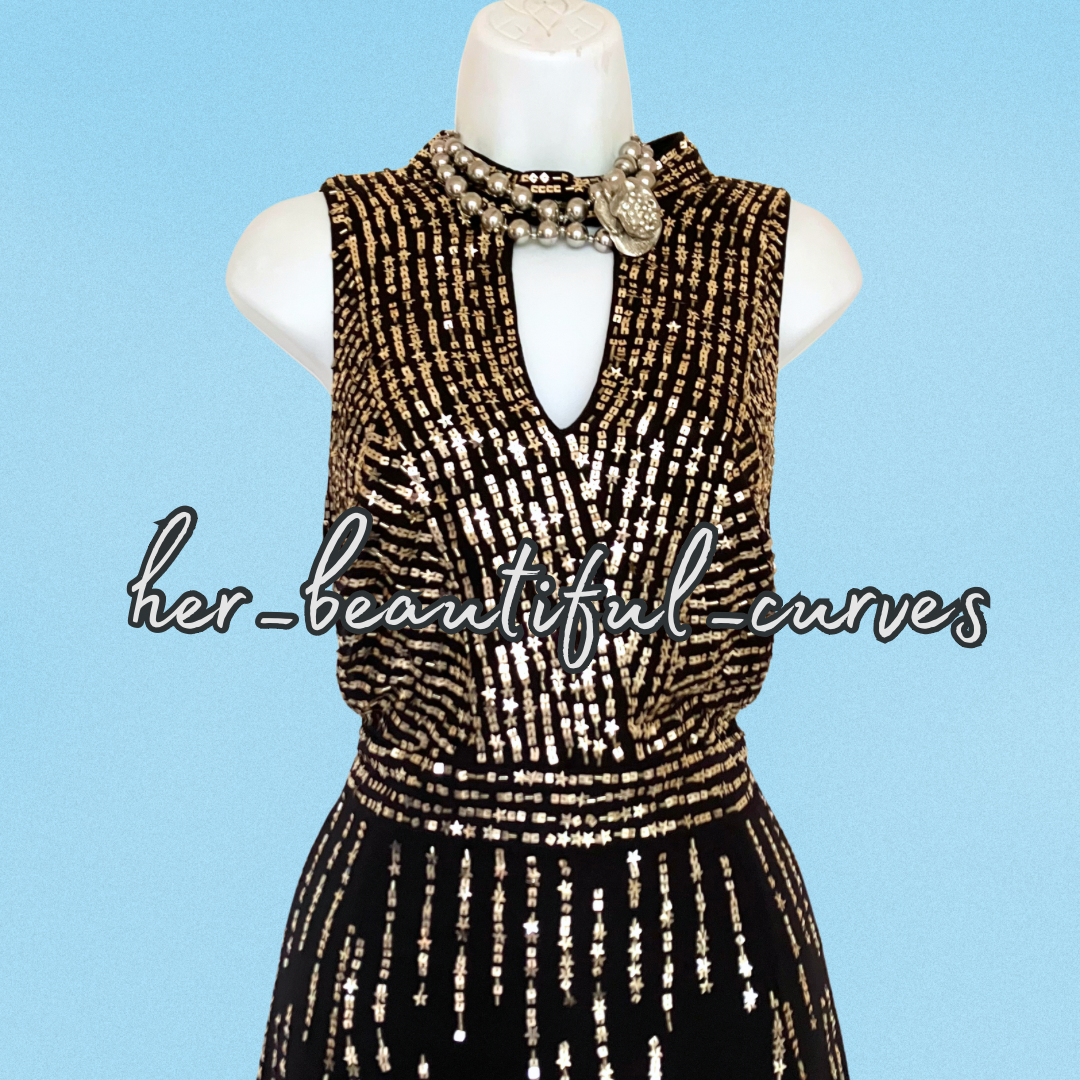 MONSOON SHIMMERING SEQUINS WEDDING OCCASION EVENING PARTY DRESS SIZE 16