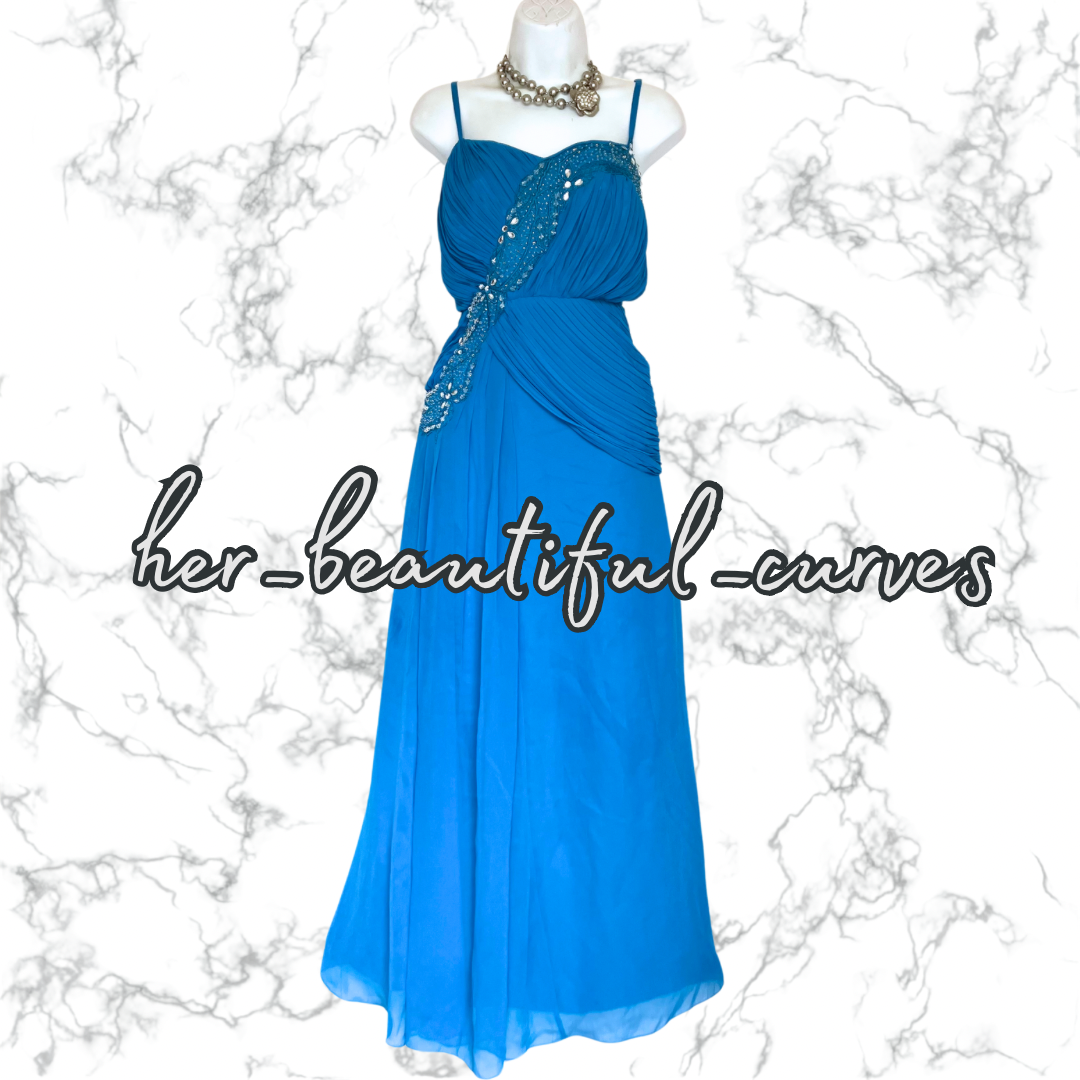 BERKERTEX EMBROIDERED BEADED WEDDING OCCASION PARTY DRESS & BOLERO SIZE 22