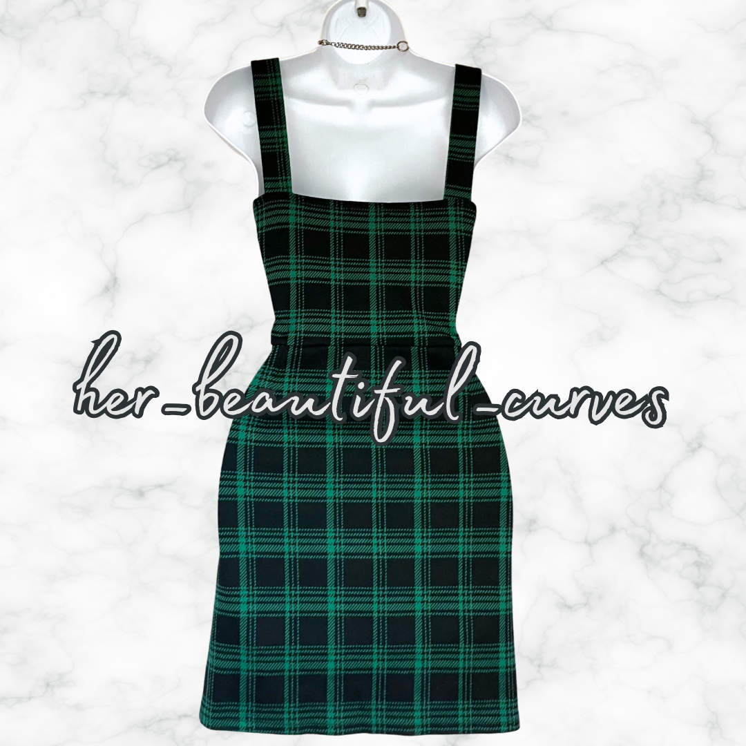 JOE BROWNS TARTAN PINAFORE/DUNGAREES PARTY DRESS SIZE 16