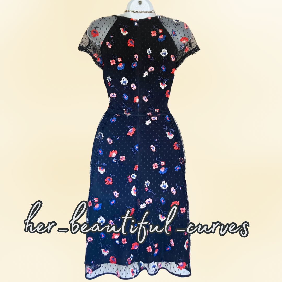 MONSOON EMBROIDERED FLORAL WEDDING OCCASION PARTY DRESS SIZE 18