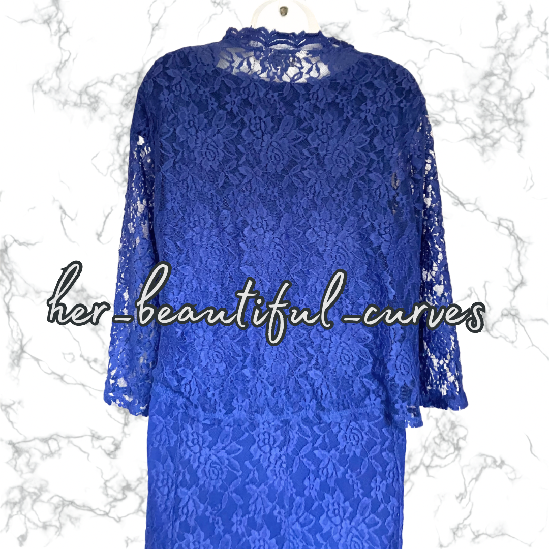 NIGHTINGALES EMBROIDERED LACE WEDDING OCCASION PARTY DRESS & BOLERO SIZE 24