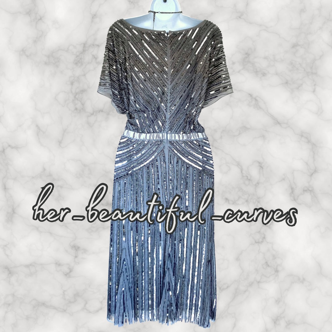 TOGETHER SEQUINS BESDS EMBELLISHED WEDDING OCCASION PARTY DRESS SIZE 22