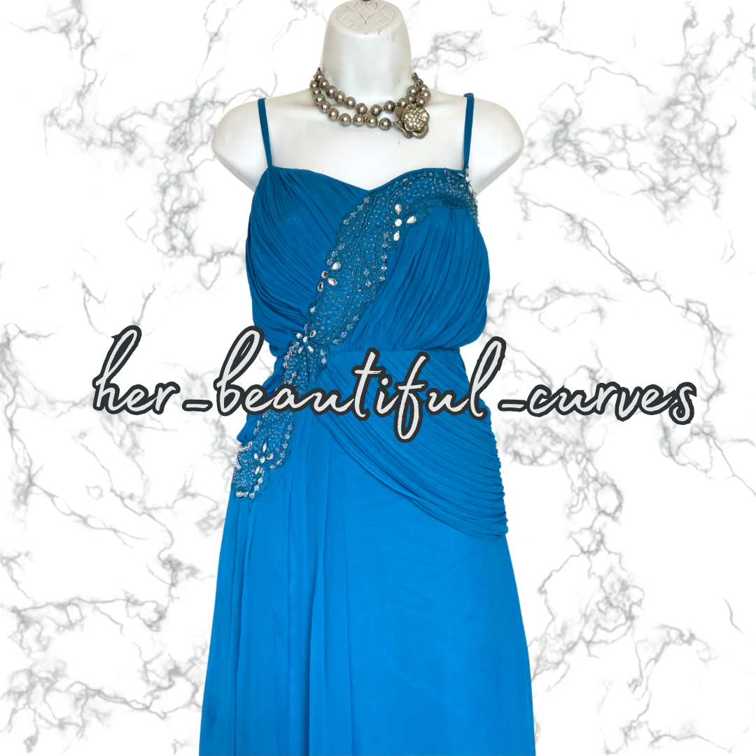 BERKERTEX EMBROIDERED BEADED WEDDING OCCASION PARTY DRESS & BOLERO SIZE 22