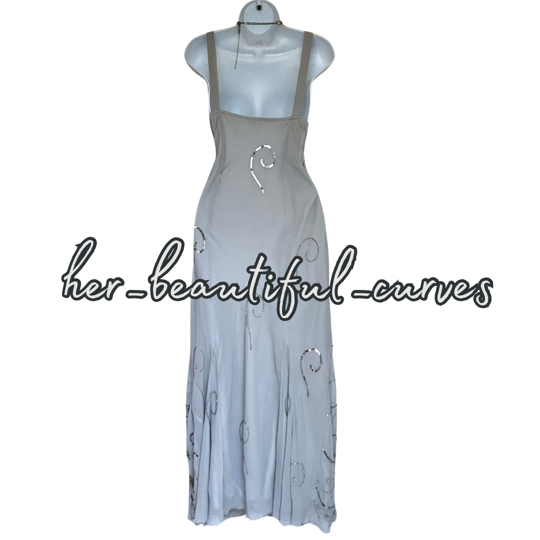 BERKERTEX SEQUINED BEADED EMBELLISHED WEDDING OCCASION DRESS & BOLERO SIZE 16