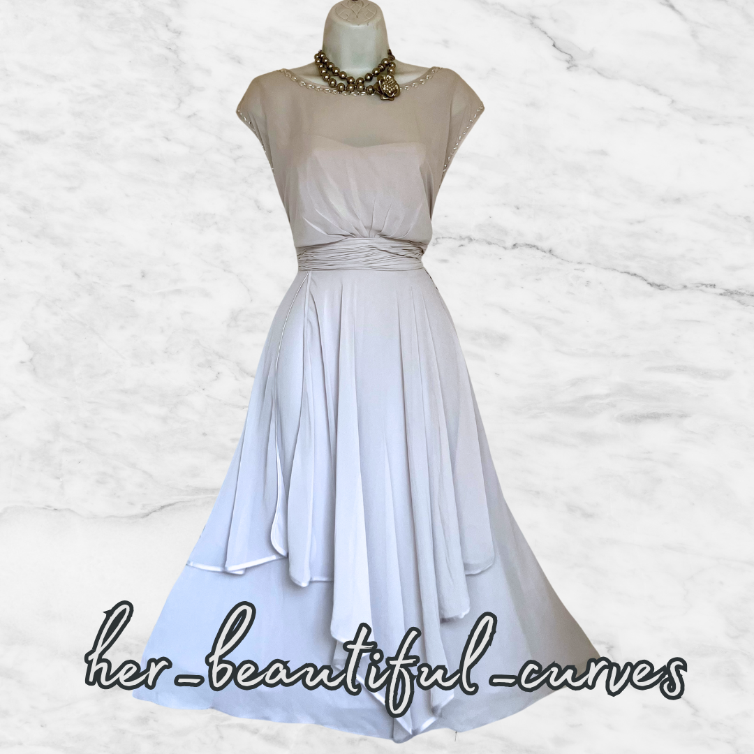 MONSOON PEARLED BEADED WEDDING OCCASION PARTY DRESS SIZE 16