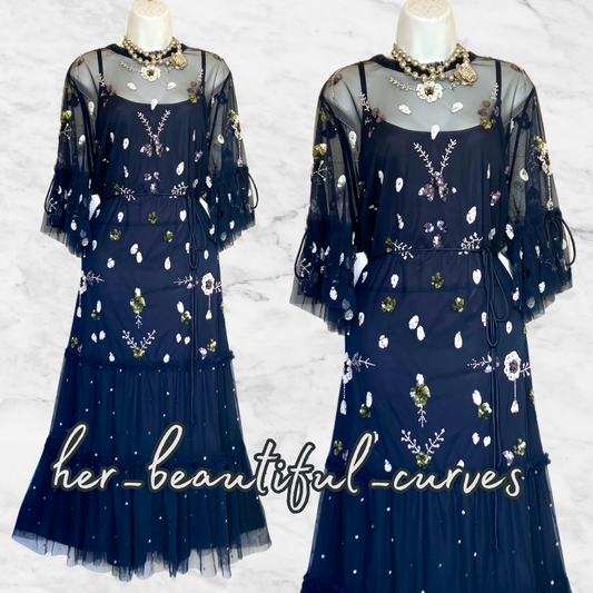 JOANNA HOPE BEADED SEQUINED EMBELLISHED WEDDING OCCASION PARTY DRESS SIZE 26 new
