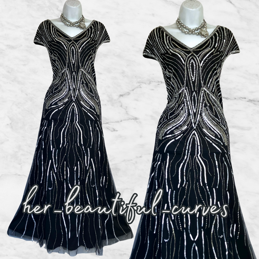 TOGETHER SEQUINED BEADED EMBELLISHED WEDDING OCCASION PARTY DRESS SIZE 18