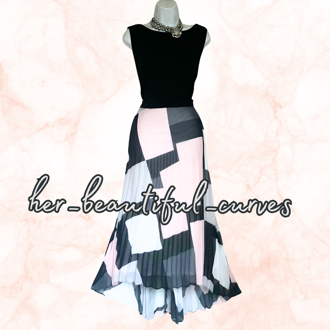 ROMAN ART DECO PRINT PLEAR WEDDING OCCASION HI LOW PARTY DRESS SIZE 20