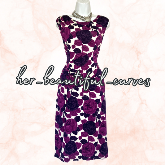 PHASE EIGHT FLORAL PRINT JERSEY WIGGLE WEDDING OCCASION PARTY DRESS SIZE 16