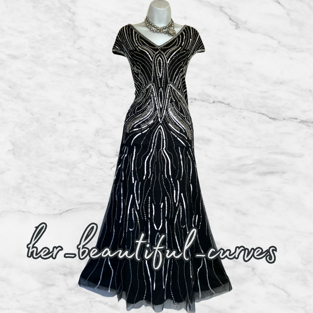 TOGETHER SEQUINED BEADED EMBELLISHED WEDDING OCCASION PARTY DRESS SIZE 18