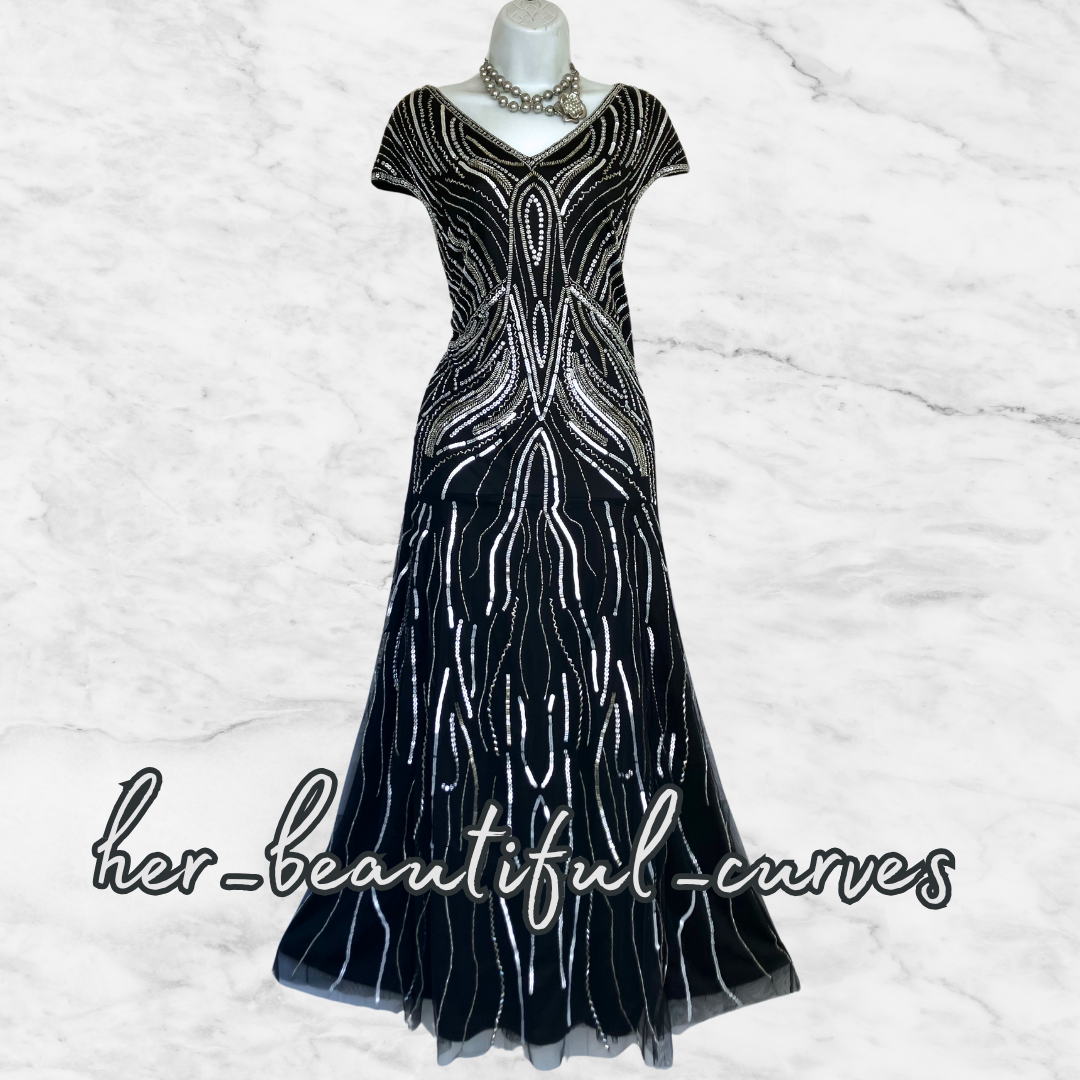 TOGETHER SEQUINED BEADED EMBELLISHED WEDDING OCCASION PARTY DRESS SIZE 18