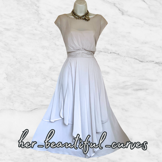 MONSOON PEARLED BEADED WEDDING OCCASION PARTY DRESS SIZE 16