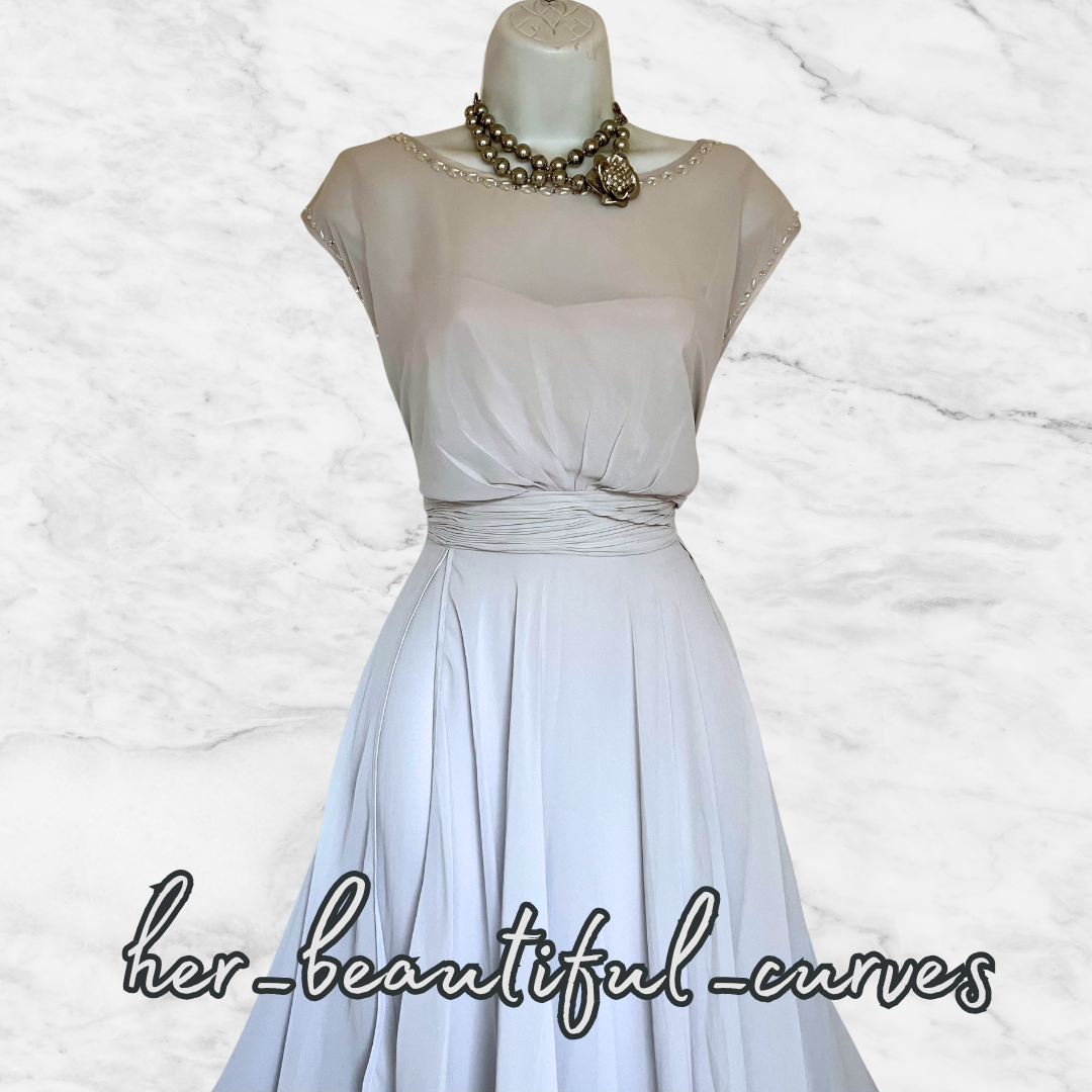 MONSOON PEARLED BEADED WEDDING OCCASION PARTY DRESS SIZE 16