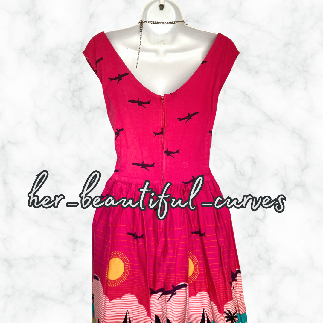 LINDY BOP 50s VINTAGE STYLE OCCASION PARTY DRESS SIZE 16