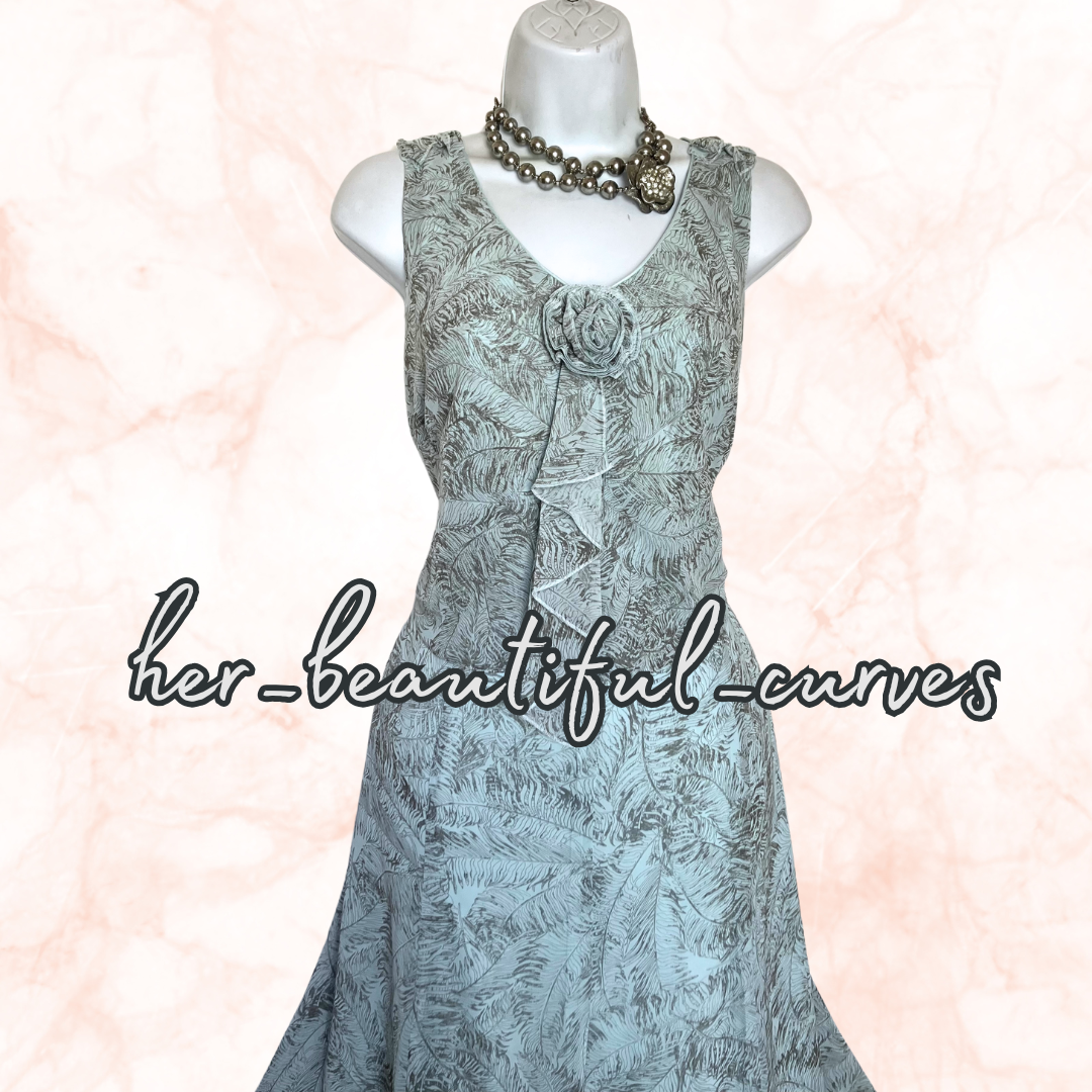 JACQUES VERT ART DECO PRINT WEDDING OCCASION PARTY DRESS SIZE 14