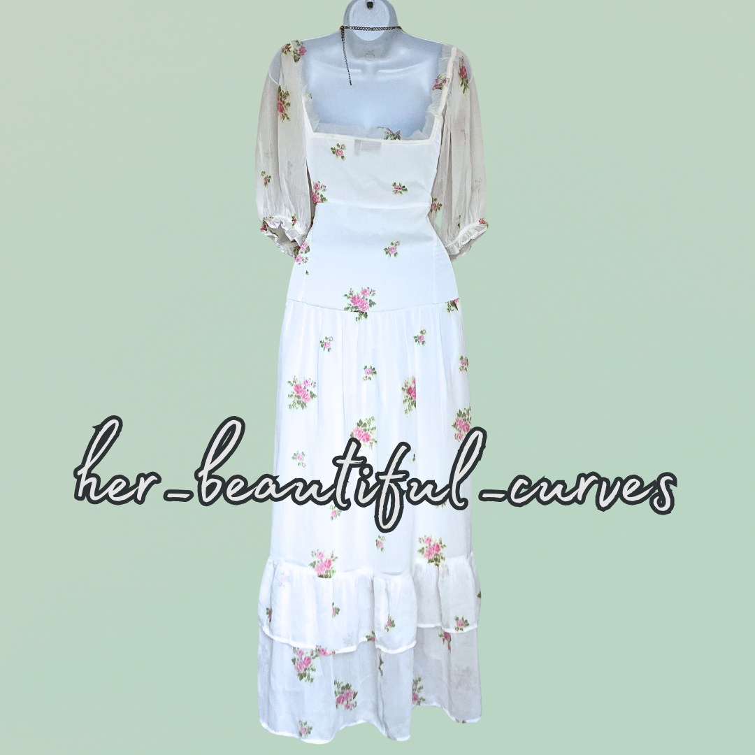 ASOS FLORAL PRINT HI LOW WEDDING OCCASION PARTY DRESS SIZE 18