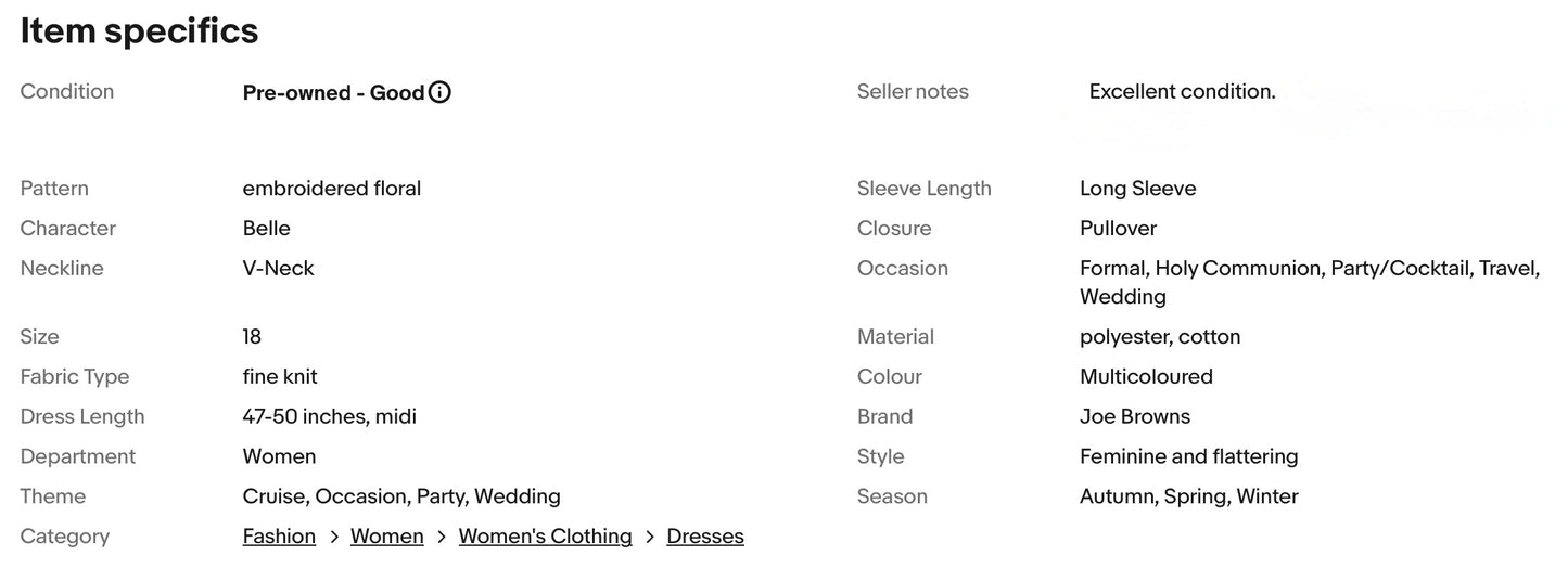 JOE BROWNS QUIRKY & UNIQUE FINE KNIT PARTY DRESS SIZE 18