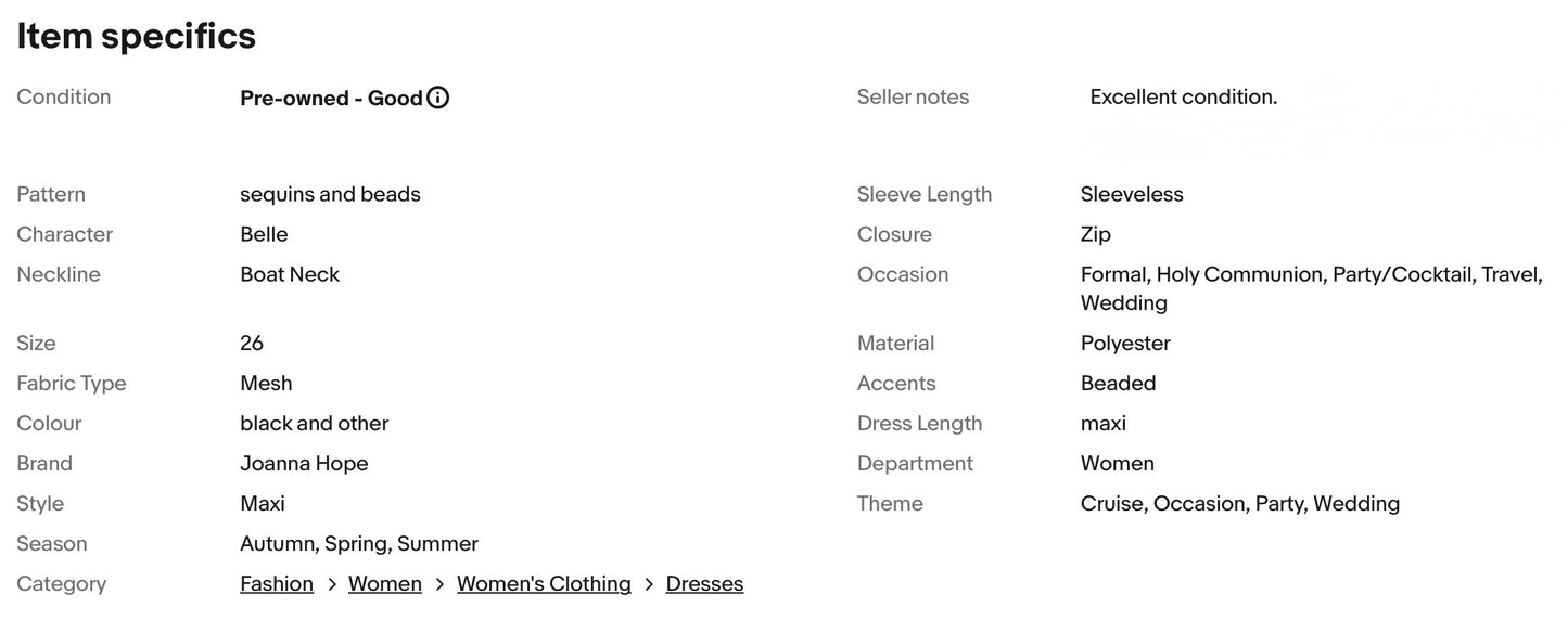 JOANNA HOPE SEQUINED BEADED MAXI EVENING PARTY DRESS SIZE 26