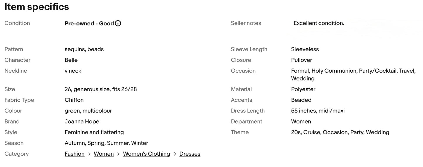 JOANNA HOPE 20s GATSBY SEQUINNED BEADED DRESS & SHAWL SIZE 26 fits 26/28