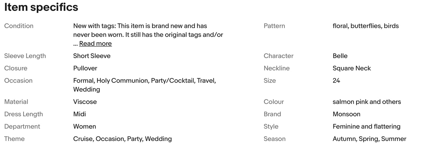 MONSOON BUTTERFLIES BIRDS & FLORAL WEDDING OCCASION PARTY DRESS SIZE 24 new