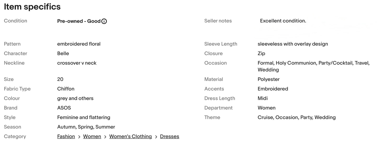 ASOS EMBROIDERED FLORAL PLEATED OCCASION PARTY DRESS SIZE 20