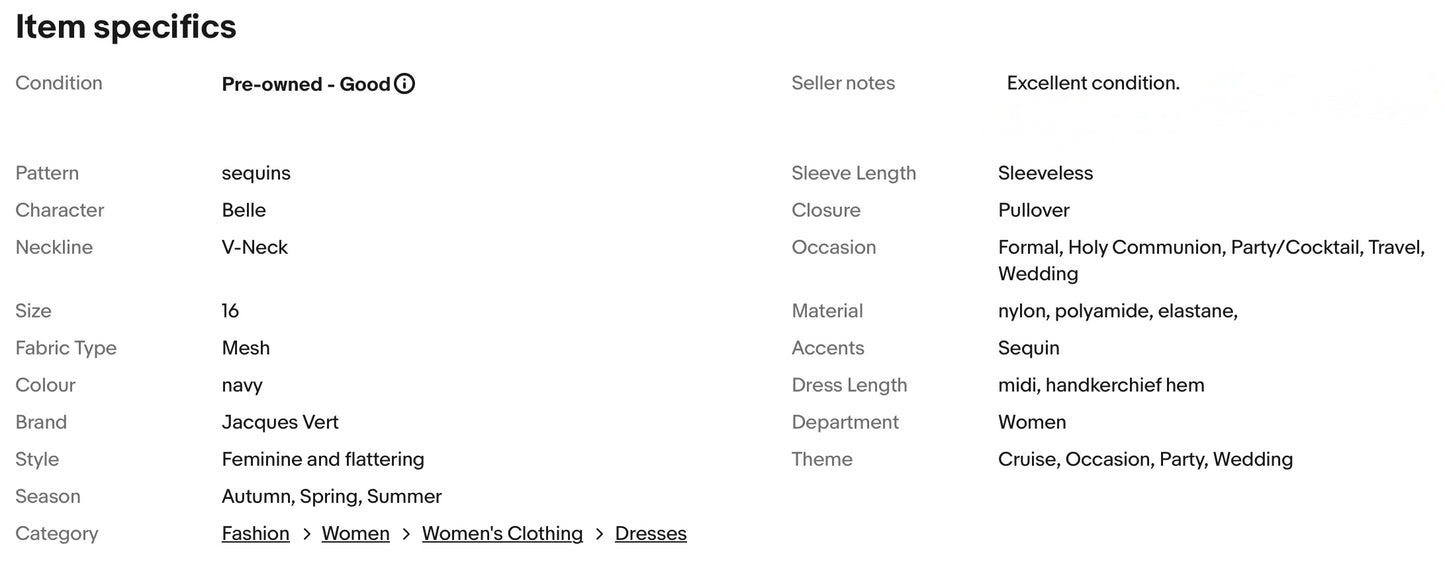 JACQUES VERT SHIMMERY SEQUINS OCCASION PARTY DRESS SIZE 16