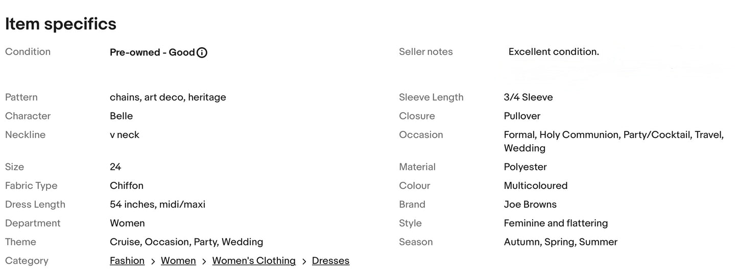 JOE BROWNS CHAIN & ART DECO PRINT PARTY DRESS SIZE 24