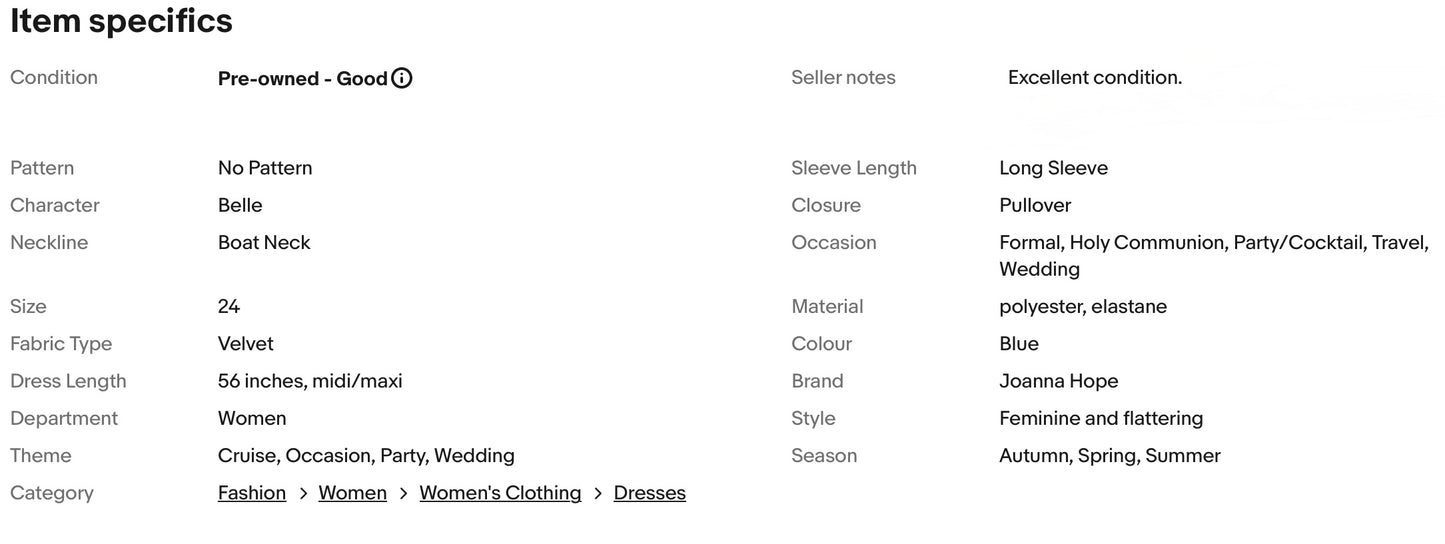 JOANNA HOPE RICH VELVET WEDDING OCCASION PARTY DRESS SIZE 24