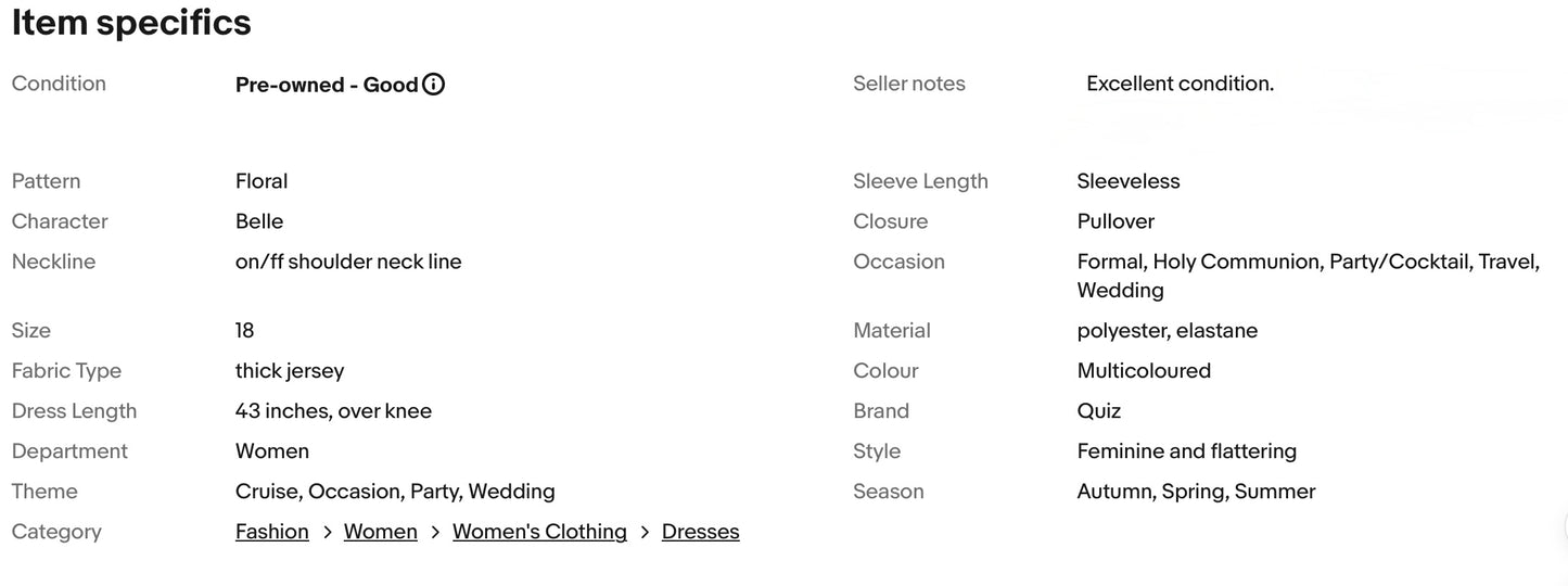 QUIZ FLORAL PRINT WEDDING OCCASION PARTY DRESS SIZE 18