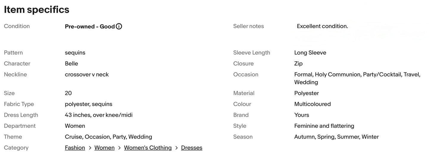 YOURS LONDON SHIMMERING SEQUINS COCKTAIL PARTY DRESS SIZE 20