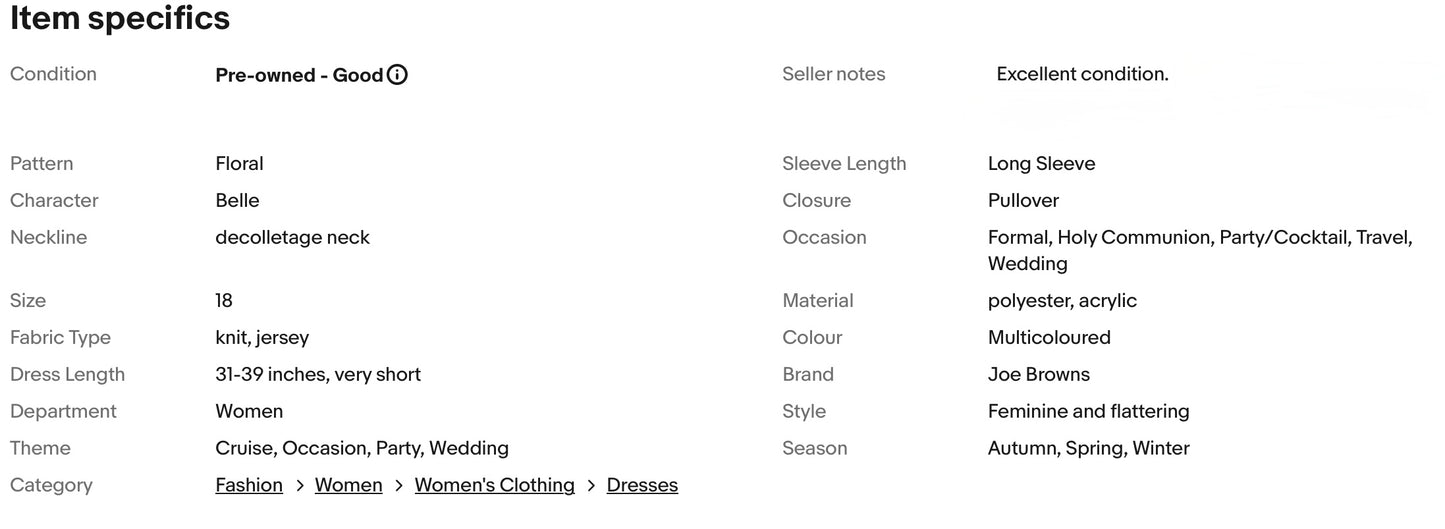 JOE BROWNS QUIRKY & UNIQUE PARTY DRESS SIZE 18