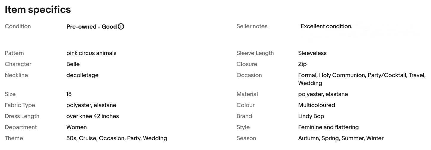 LINDY BOP CIRCUS ANIMAL PRINT 50s VINTAGE STYLE OCCASION PARTY DRESS SIZE 18