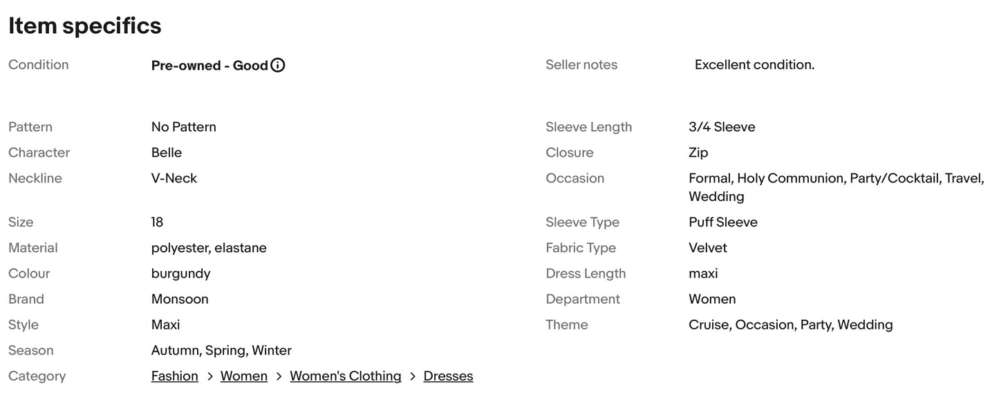 MONSOON RICH VELVET PUFF SLEEVE MAXI EVENING PARTY DRESS SIZE 18