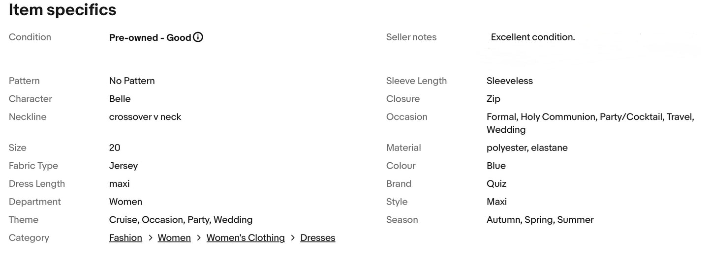 QUIZ BLUE MAXI WEDDING EVENING PARTY DRESS SIZE 20