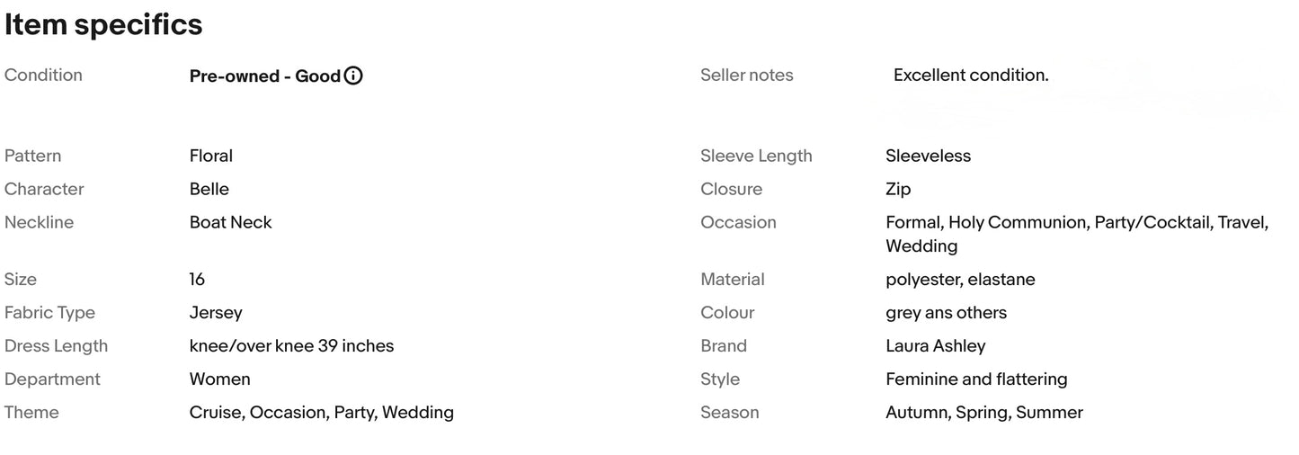 LAURA ASHLEY BIRDS & FLORAL JERSEY WEDDING OCCASION PARTY DRESS SIZE 16