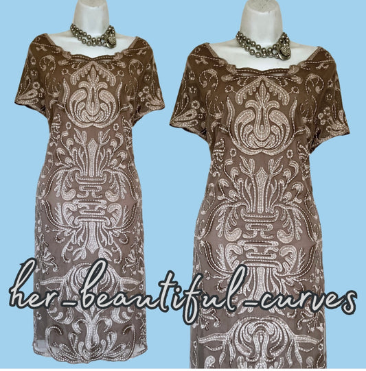 PHASE EIGHT EMBROIDERIES OCCASION EVENING PARTY DRESS SIZE 18