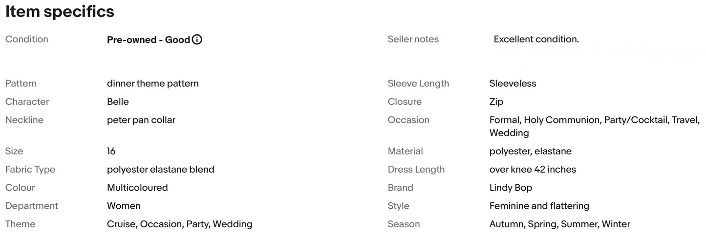 LINDY BOP CUTE DINER THEME PATTERN WEDDING OCCASION PARTY DRESS SIZE 16