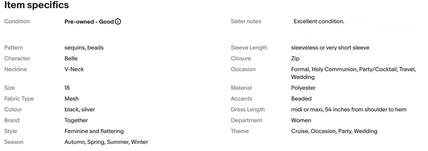 TOGETHER SEQUINED BEADED EMBELLISHED WEDDING OCCASION PARTY DRESS SIZE 18