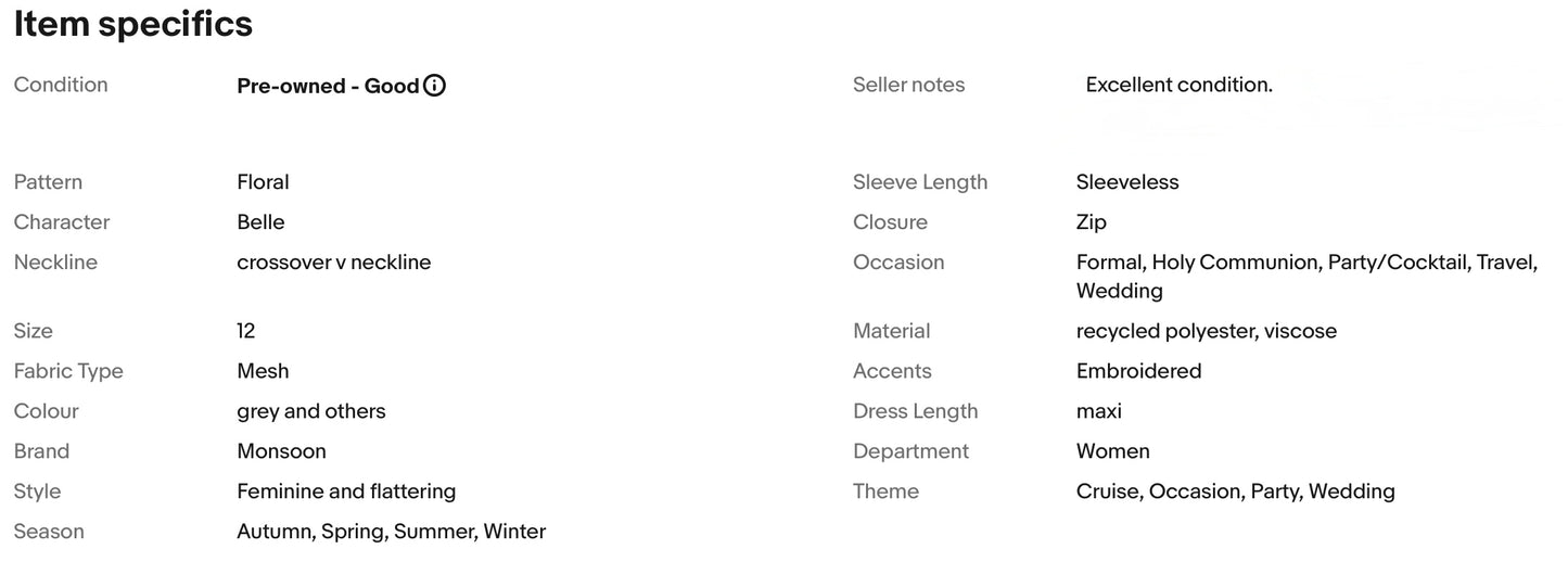 MONSOON EMBROIDERED SEQUINED FLORAL WEDDING OCCASION PARTY DRESS SIZE 12