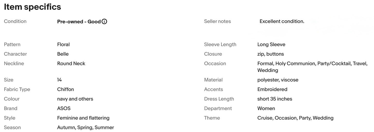 ASOS EMBROIDERED FLORAL WEDDING OCCASION PARTY DRESS SIZE 14