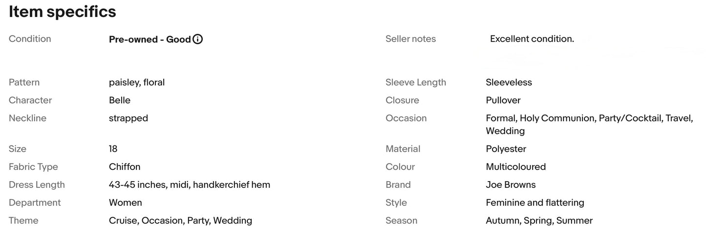 JOE BROWNS PAISLEY FLORAL HANDKERCHIEF HEM OCCASION PARTY DRESS SIZE 18