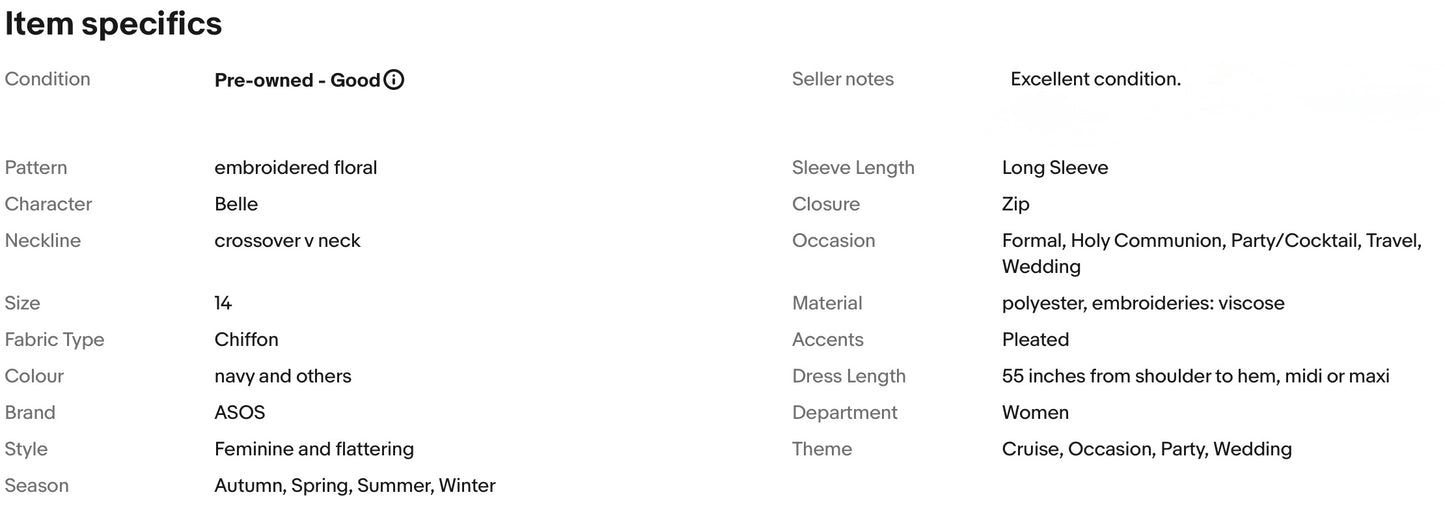 ASOS EMBROIDERED FLORAL PLEATED WEDDING OCCASION PARTY DRESS SIZE 14