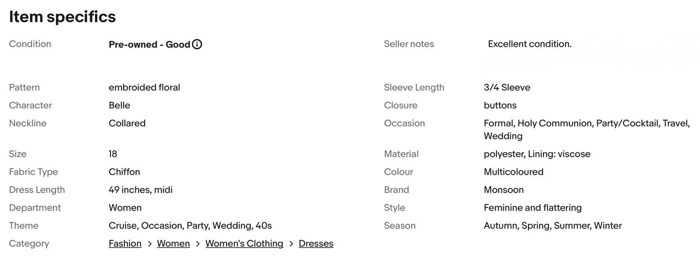 MONSOON EMBROIDERED FLORAL 40s STYLE WEDDING OCCASION PARTY DRESS SIZE 18