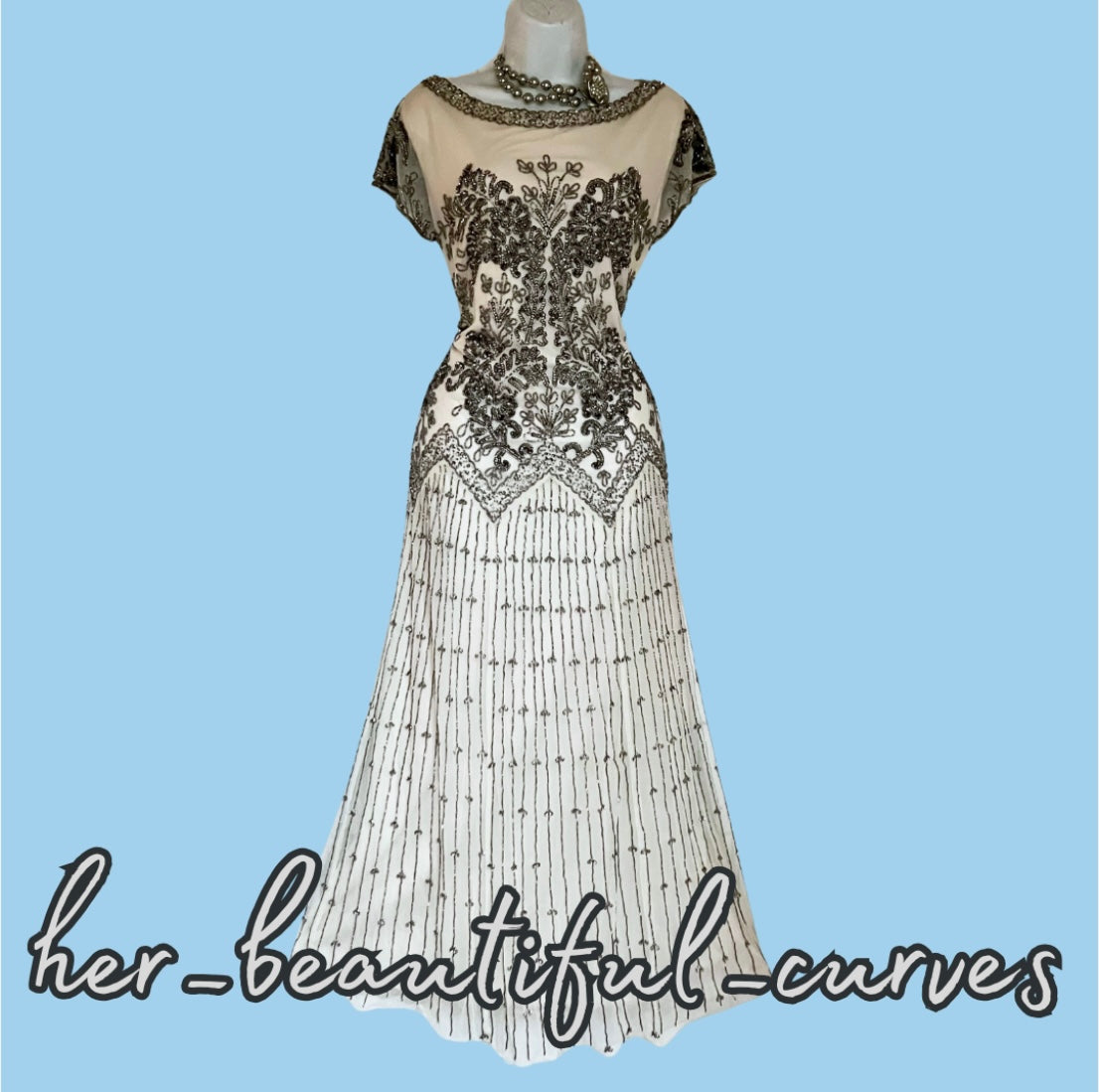 PISARRO NIGHTS SEQUINNED BEADED EMBELLISHED OCCASION PARTY DRESS SIZE 14