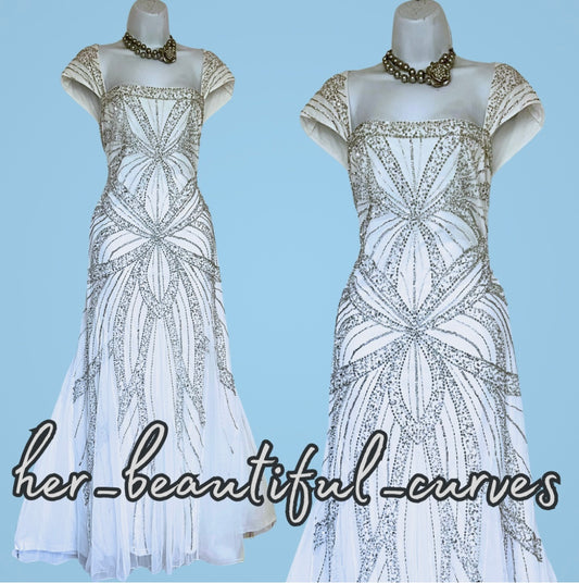 JOANNA HOPE Sequinned Beaded Wedding Occasion Party Maxi DRESS SIZE 22 new