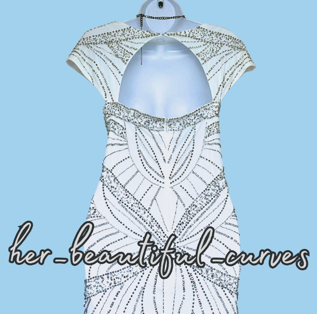JOANNA HOPE Sequinned Beaded Wedding Occasion Party Maxi DRESS SIZE 22 new