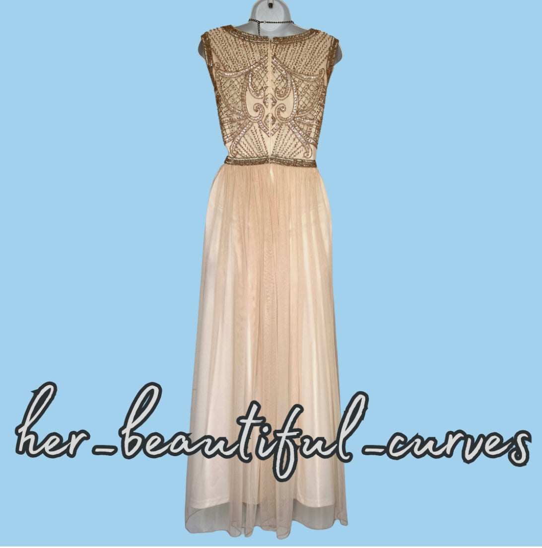 JOANNA HOPE SEQUINNED BEADED EMBELLISHED OCCASION EVENING PARTY DRESS SIZE 18