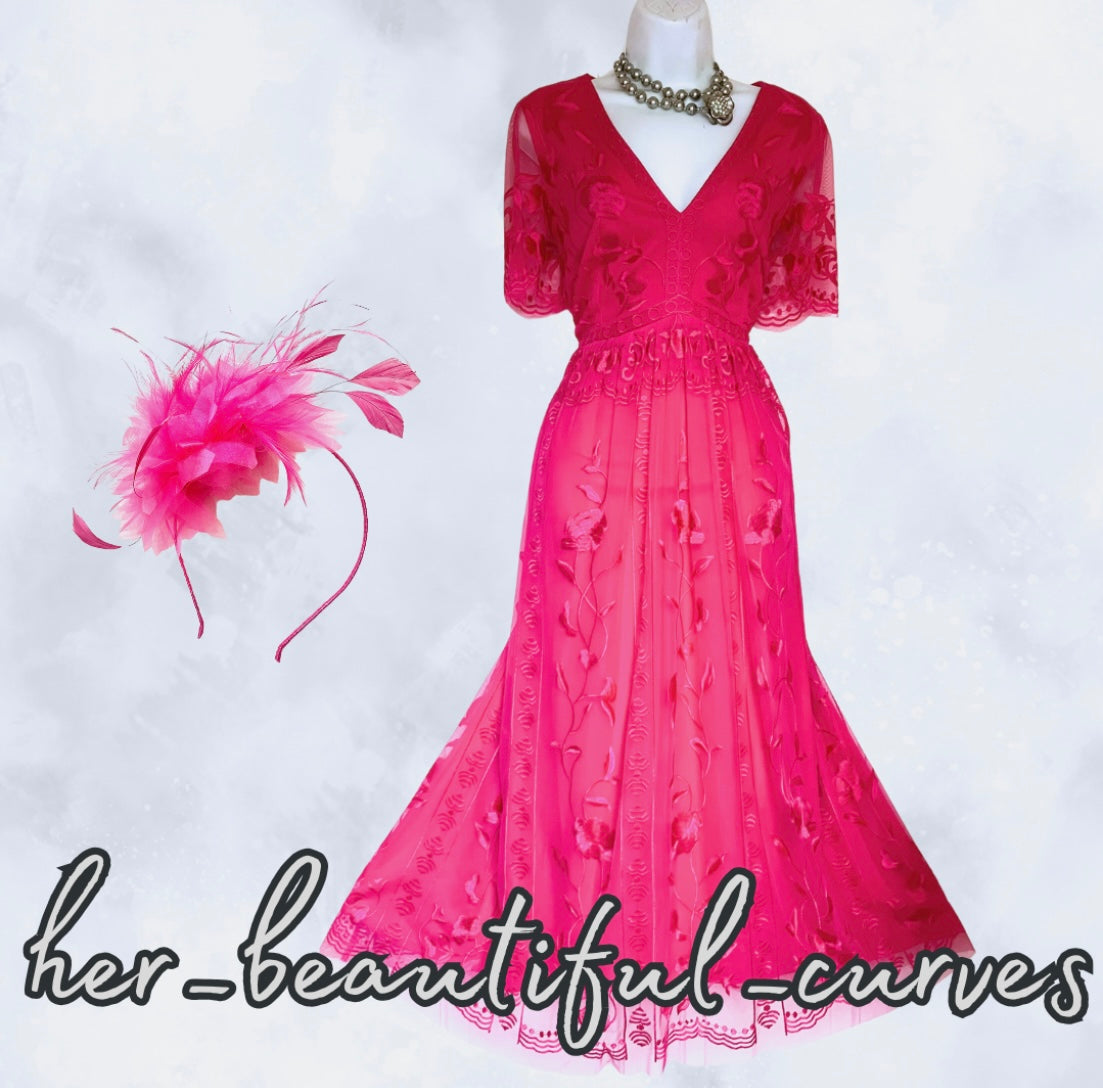 MONSOON EMBROIDERED FLORAL WEDDING OCCASION PARTY DRESS SIZE 16